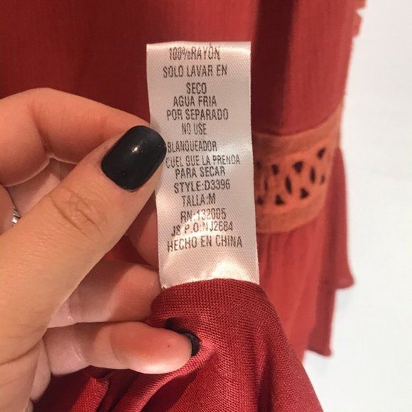 Boho Orange Shift Dress - Picture 8 of 8